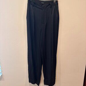 Madewell Satin Wideleg Trousers Size 0 Black